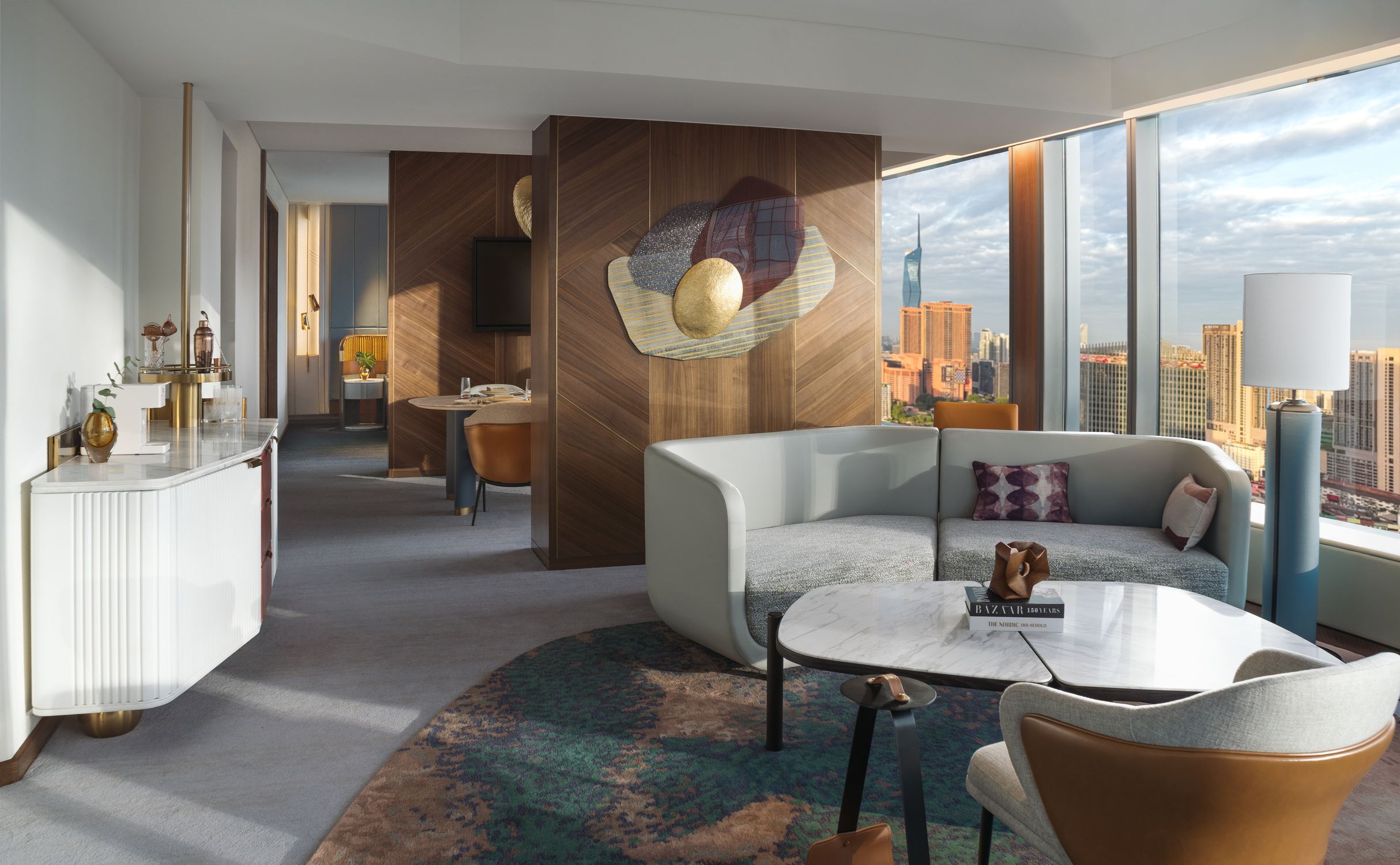 Living room of the celebrity suite in Kimpton Naluria Kuala Lumpur hotel in TRX